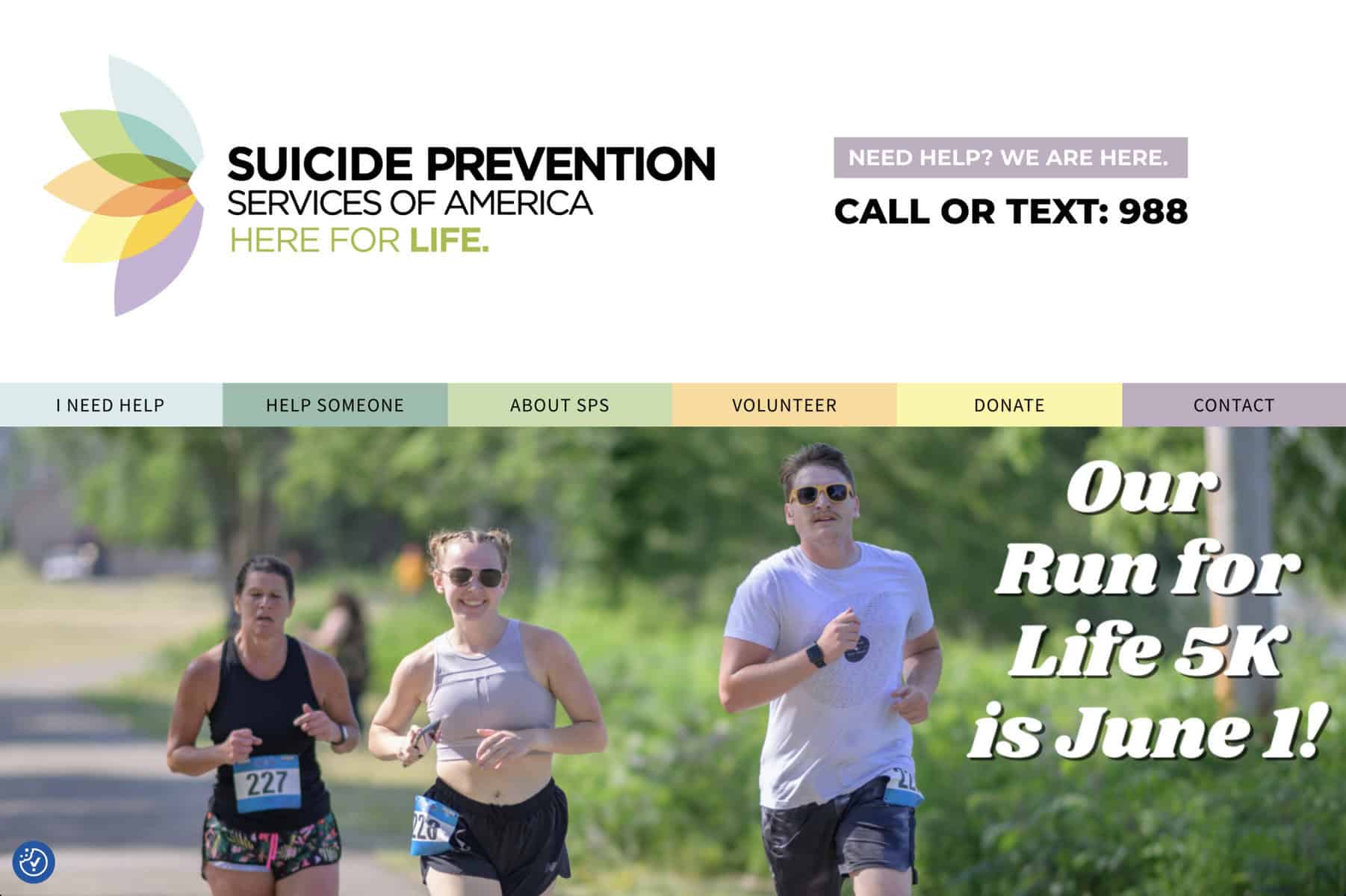 Special occasions on the Avenue Start Something Studio created the website for Suicide Prevention Services of America